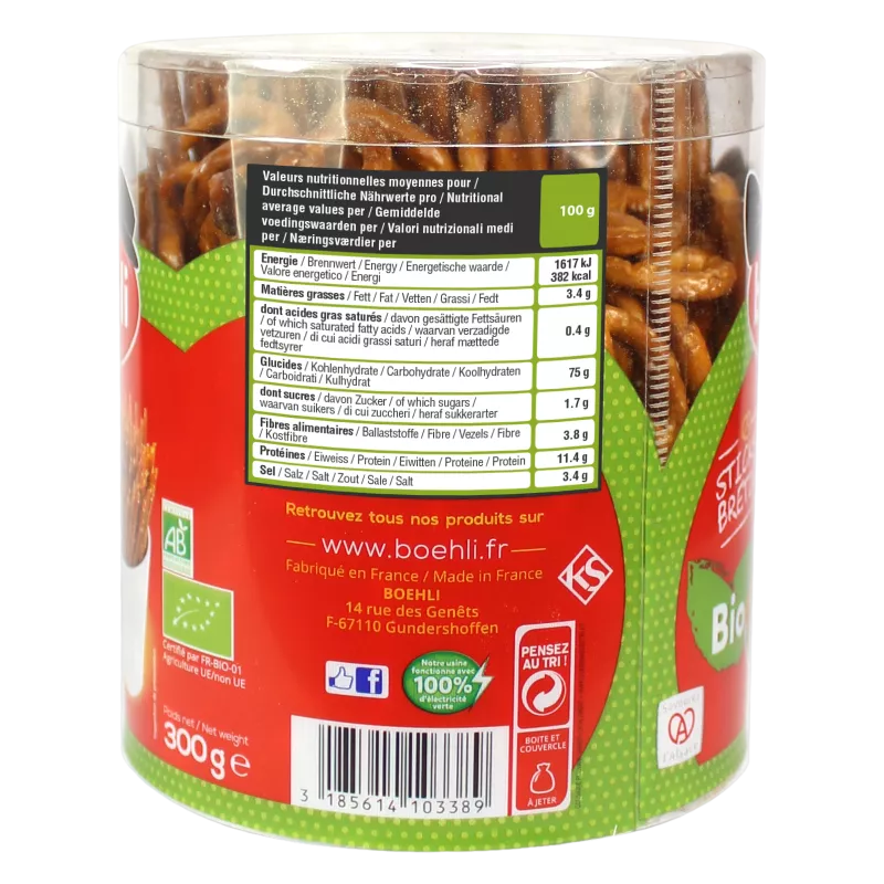 Tubo 300g sticks/ bretzels bio verso