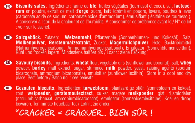 Crackers ingrédients