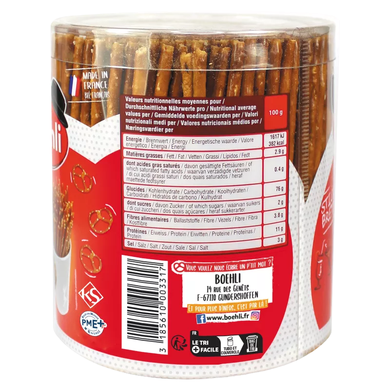 Tubo sticks et bretzels 300g verso