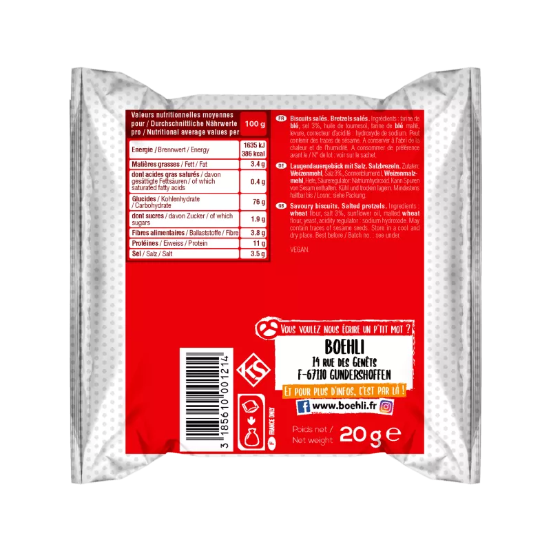 Sachet 20g mini bretzels verso