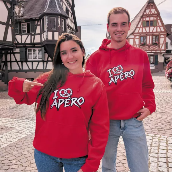 SWEATSHIRT A CAPUCHE BOEHLI "I love Apéro"