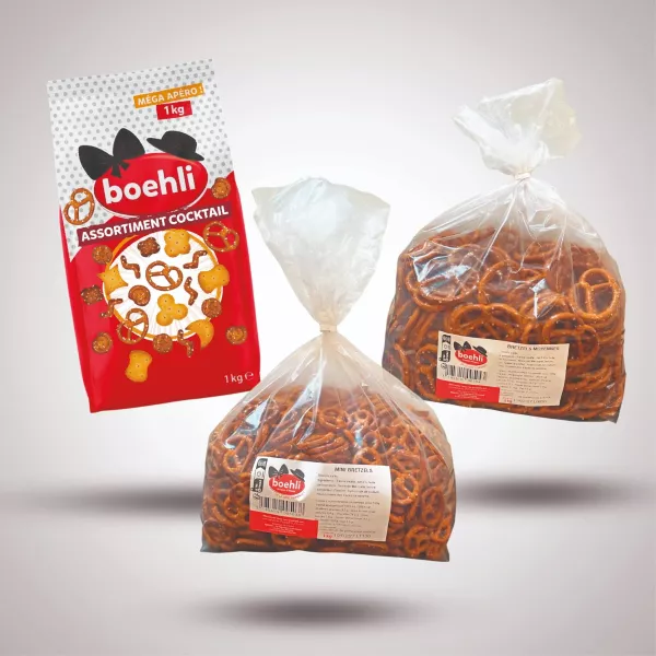 OFFRE GOURMANDE – BRETZELS D’ALSACE, MINI-BRETZELS, ASSORTIMENT COCKTAIL – LOT 3 SACHETS DE 1KG