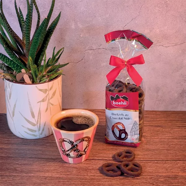 MINI-BRETZELS ENROBÉES DE CHOCOLAT NOIR – SACHET 100G