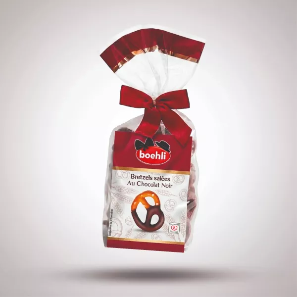 MINI-BRETZELS ENROBÉES DE CHOCOLAT NOIR – SACHET 100G