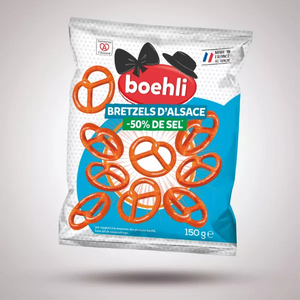 BRETZELS D’ALSACE -50% DE SEL – SACHET 150G