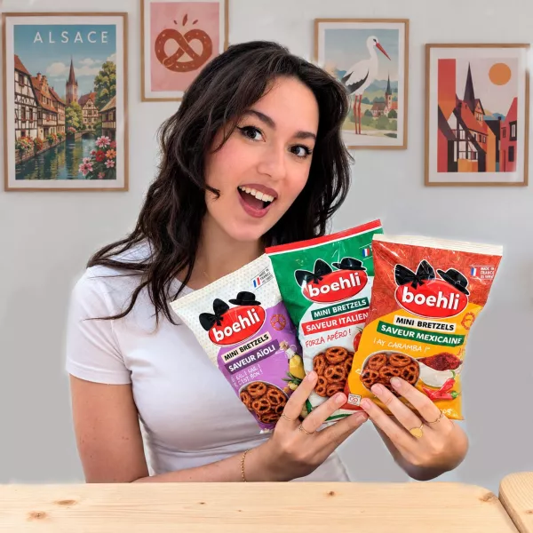 MINI-BRETZELS SAVEURS AÏOLI, ITALIENNE ET MEXICAINE – LOT DE 3 SACHETS 150G